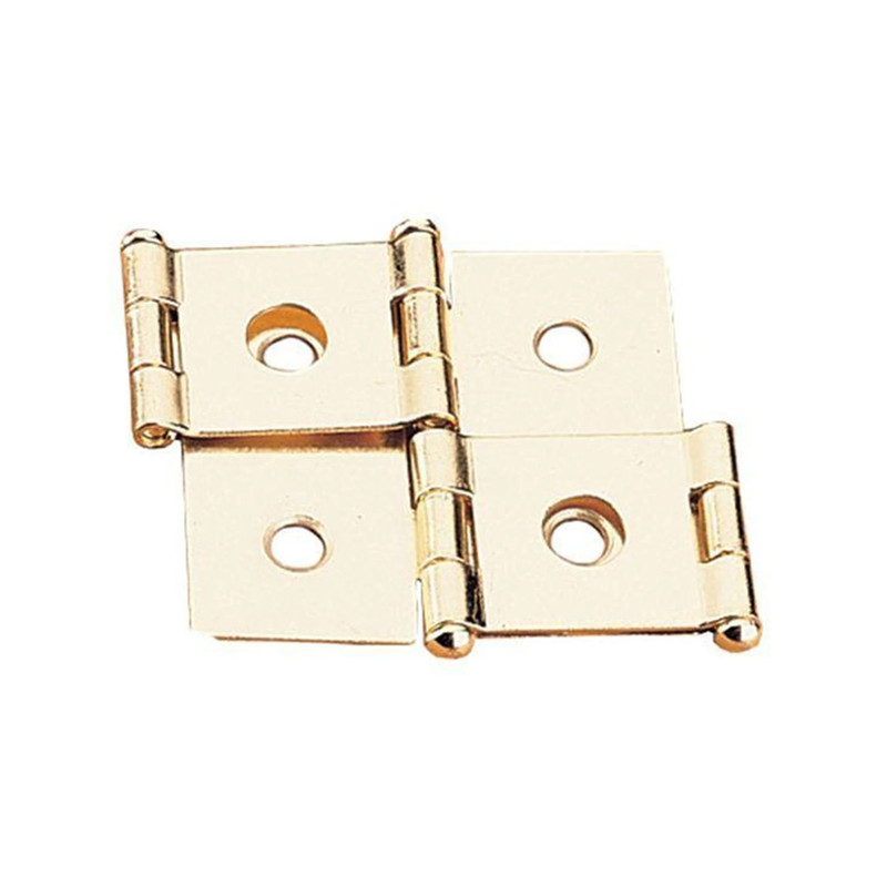 Non-mortise Hinge Polished Brass Plated fits 3/4" Panels Pair